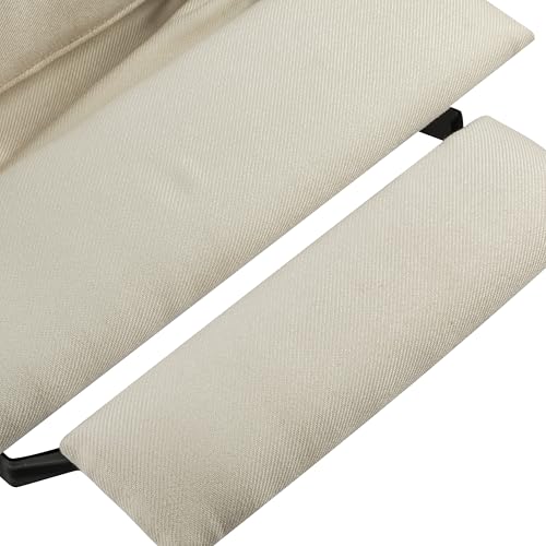 Sillón reclinable empujable tela beige miniatura 7