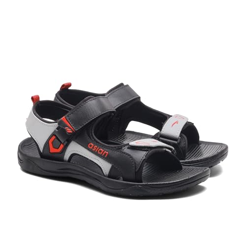 Image of ASIAN Vistara-42 Men's Sandals | Soft Cushion Footbed, Adjustable Velcro Straps & Anti-Slip Grip Sole | Lightweight, Durable & Comfortable Sandals for Walking, Daily Use, Beach & Travel