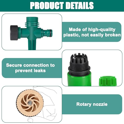 6 Stück Rasensprenger, 360°Grad Drehbarer Gartensprenger, Garten Sprinkler mit Schlauchkupplung 1/2 und Y, Multifunktion Garten Sprinkler, Gartensprenger für Bewässerungsanlagen für Rasen, Gemüse (M1)