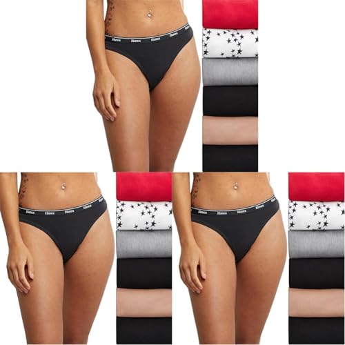 Hanes Originals Women's Underwear Thong Panties, Stretch Cotton Underwear, Basic Assorted Colors...