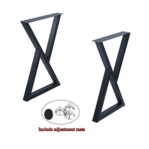 MBQQ 2 Pcs Furniture Legs Rustic Decory Triangle Shape Table Legs,Heavy Duty Metal Desk Legs,Dining Table Legs,Industrial Modern, DIY Iron Bench Legs(H28”xW17.7”) - Thumbnail 5