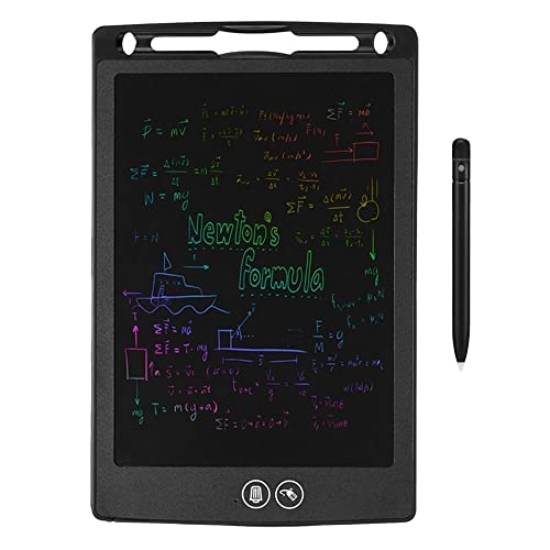 XIYINLI 8,5-Zoll-LCD-Zeichentablett, tragbarer digitaler Schreibblock, Farbiger LCD-Bildschirm, teilweise löschbarer Zeichenblock mit Eingabestift, schwarz Cover