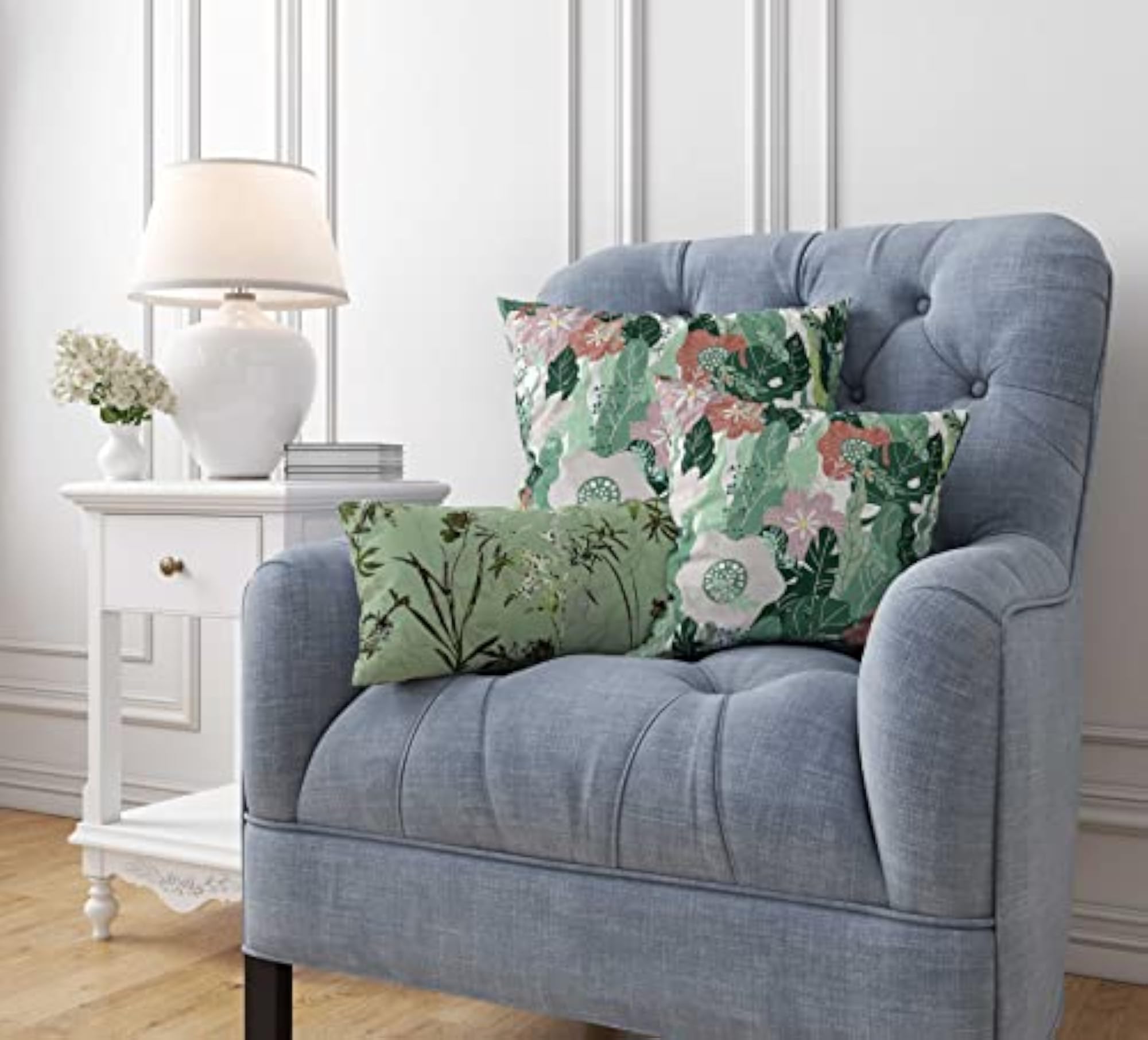 Luxury Printed Mint Green Cushion Covers