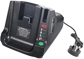 Hipoke 36V 40V Lithium Battery Fast Charger LCS36 LCS40 with Dual USB Compatible with Black and Decker Strimmer Power Tool 36V 40V Li-ion Battery LBX2040 LBXR36 LBX1540 LST136 LST540 LCS1240(UK Plug)