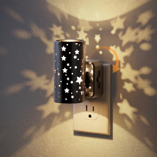 Image of JandCase Night lights Plug into Wall, Starlight Night Light for Kids | Dusk to Dawn Sensor, 0-100LM Adjustable Brightness, 3000K Soft White, 180 Rotating Vintage Plug in Night Light for Bedroom