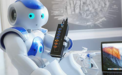 Latorice Powered Usb Hub - Multi-Port Usb Hub With 7 Usb 3.0 Ports, 3 Fast Charging Usb 3 0 Ports, With Cords C And A, Power Usb Hub Adapter #TOP5