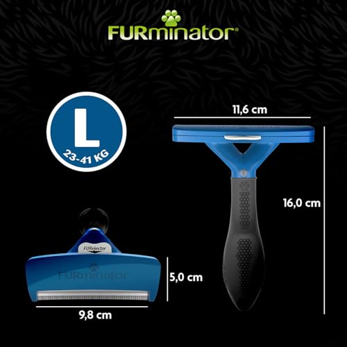 Furminator deShedding-Tool Hund Größe L Kurzhaar - Hundebürste für große Hunde zur Entfernung der Unterwolle - Verbessertes Design
