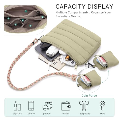 Image of ACUARIO Crossbody Bags for Women - Puffy Tote Bag Purse for Work, Travel, Shoulder Handbag with Small Wallet