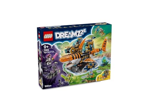 LEGO Dreams Tiger Shark Tank juguete juguete juguete de cumpleaños bloques de regalo para niños y niñas 9 10 11 años escuela primaria decoración de animales criaturas 71515