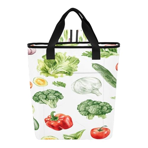PYBUG Vegetable Reusable Insulated Backpack 36 Cans,Large Leakproof Portable Cooler Tote Organizer for Office Picnic Hiking Beach BBQ