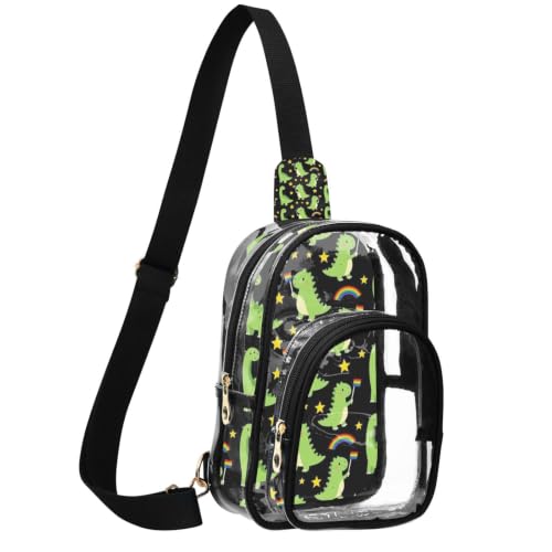 Bolsa transparente con compartimento principal visible y correa de algodón ligera para estadios 2
