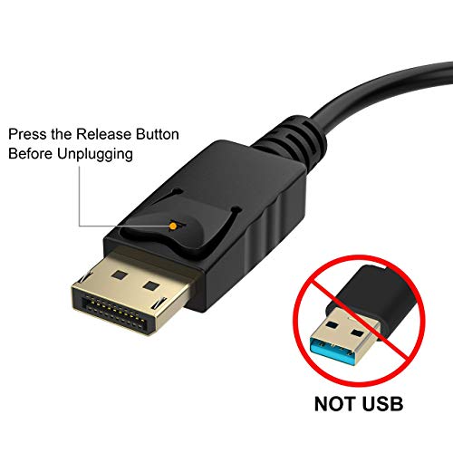 Image of Moread 4K DisplayPort (DP) to HDMI Adapter, 5 Pack, Gold-Plated Uni-Directional Display Port PC to HDMI Screen Converter (Male to Female) Compatible with HP, Dell, Lenovo & More, Passive - Black