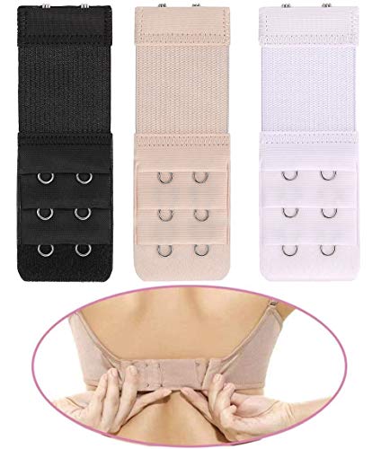 Akstore 6 Pieces Women's Soft Comfortable Elastic Bra Extenders Bra Extension Strap 2 Hook 3 Row Lady's Bra Extender Bra Band (Skin Color) #TOP6