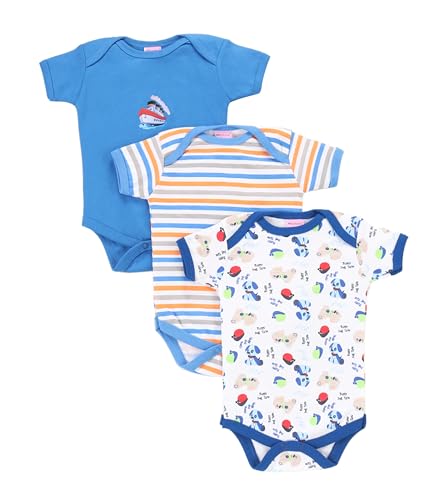 Image of Baby Bodysuits 100% Cotton Rompers /Sleep Suits /Onesies /Night Suits for Baby Boys New Born Baby Clothes-(Pack of 3)