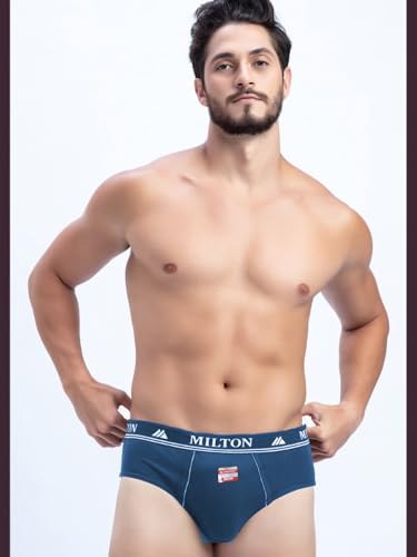 Image of Milton Mens Cotton Solid Outer Elastic Brief | Premium Soft Cotton Underwear | Breathable & Skin-Friendly Briefs with Comfort Fit Waistband | Pack of 1, Color May Vary as per Availability