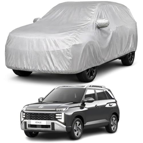 Image of AutoStory Venue Facelift Car Cover | Dustproof Lightweight Car Body Cover | Custom Fit for Hyundai Venue Facelift 2026 | Mirror Pocket | Lightweight | Indoor & Outdoor | Mirror Pockets, Elastic Bottom