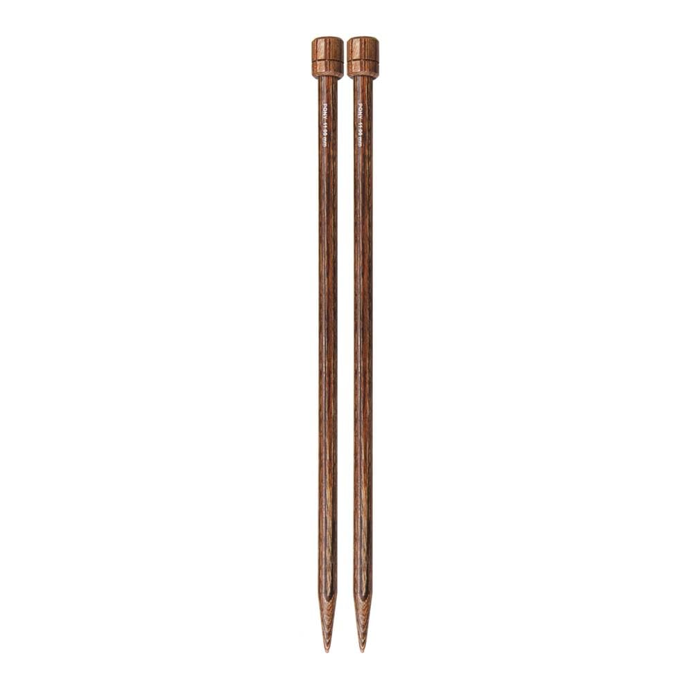 Pony Perfect Single Pointed Wooden Needles 35cm 11mm - 1pc, Brown, (35cm, 11.00mm)
