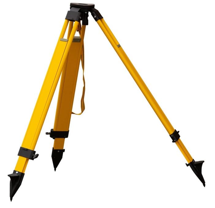 Treppiedi topografico in legno di faggio testa piana per stazioni totali 114-187 cm
