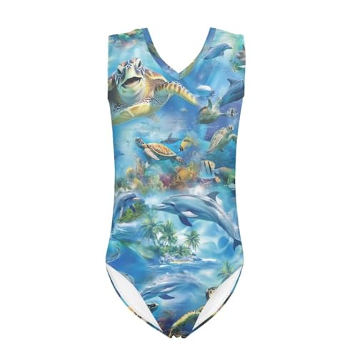 Image of Girls Bathing Suit Size 3-14 Swimsuits for Girls One-Piece Swimwear Summer V-Neck Sleeveless