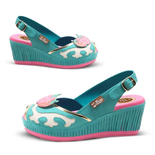 Image of Hot Chocolate Design Funky Women's Peep Toe Wedge Sandals