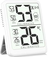 Antonki Raumthermometer, Digitales kleines Hygrometer Innenraumthermometer Luftfeuchtigkeitsmessgerät, Temperatur-Feuchtigkeitsmessgerät mit Max/Min Aufzeichnungssensor für Haus, Pflanzen - inkl. Batt
