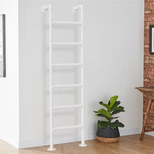 Échelle de secours murale en métal blanc 137 cm pour évacuation et accès grenier - 2