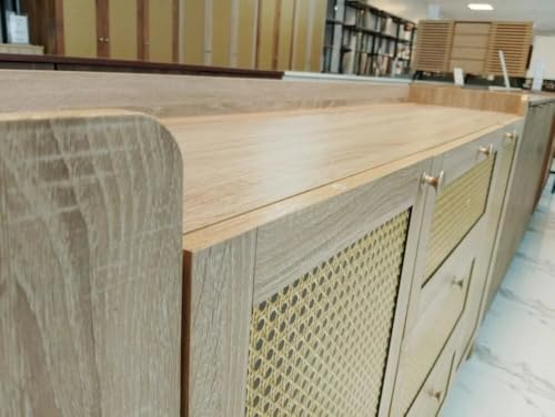 دولاب بوفيه عصري بتصميم فريد ومميزمناسب للمداخل وغرفة المعيشة والمطلخ- متوفربلونين خشبي وبني 160*90*40 سم ( D E C 9)(062) (بني)