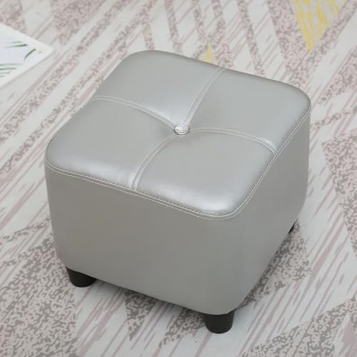 Ottoman orange en cuir ciré à l'huile souple et finitions luxe
