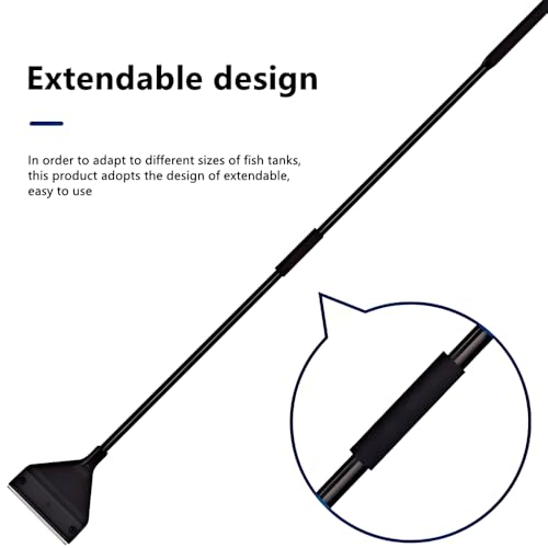 Image of Lominie Algae Scraper for Glass Aquariums, Extends to 25.6 inch Fish Tank Cleaner, Stainless Steel Algae Scraper for Fish Tank with 10 Blades, Aquarium Glass Cleaning Tools, Cleaning Accessories