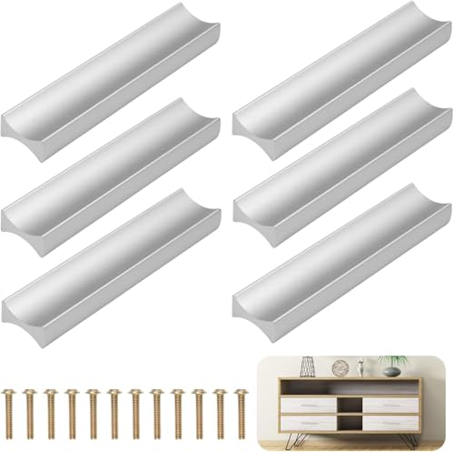 Gabinete Manija de la Puerta de Aluminio,6 Piezas Tiradores Cocina, Tirador Armario,Tiradores Armarios Dormitorio,Tiradores Muebles Baño,para El Hogar Perillas de Hardware,Distancia del Agujero 96mm