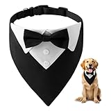 HMCEY Bandana pour Chien Formel 36-60 CM,Foulard Chien avec NœUd Papillon et Cravate,Colli...