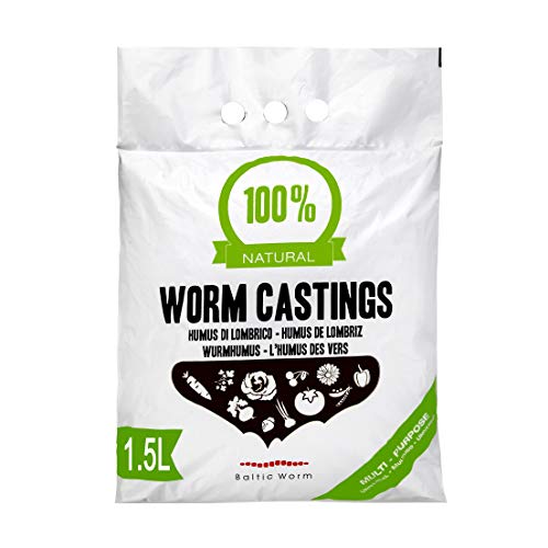 Baltc Worm Humus di Lombrico 1,5 litros - Orgánico Natural Fertilizante Multipropósitor Lombricomposta de Lombriz - fortalecedor de Suelos, lombrihumus de Lombriz Roja Californiana