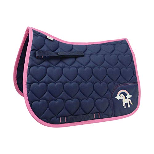 Little Rider Childrens/Kids Little Unicorn Saddle Pad (Small Pony) (Navy/Pink)