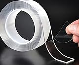 Gaffer Power Space Tape | Ultra Strong Double-Sided Nano Adhesive | Heavy-Duty, Removable & Clear for Walls, Crafts, Carpets & More | 16 Ft