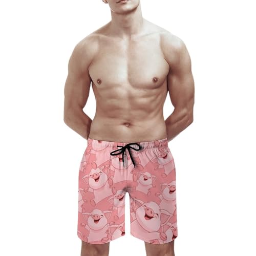 Cute Pigs Men's Swim Trunks Quick Dry Beach Shorts with Mesh Lining Pockets2