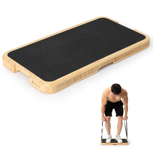 StrongTek Resistance Band Training Platform Heavy-Duty Bamboo/Wood Board for Safe & Stable Resistance Workouts Non-Slip 1000 lbs Capacity for Arms Shoulders Core Back & Legs