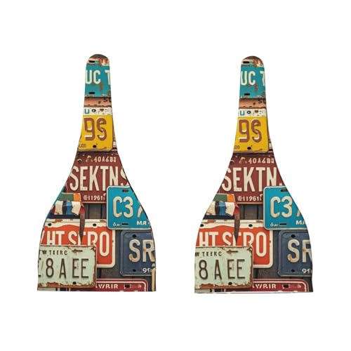 Vintage American Old License Plate Baby Beanie Hats Adjustable Knotted Stretchy Soft Newborn Hats 0-6 Months3