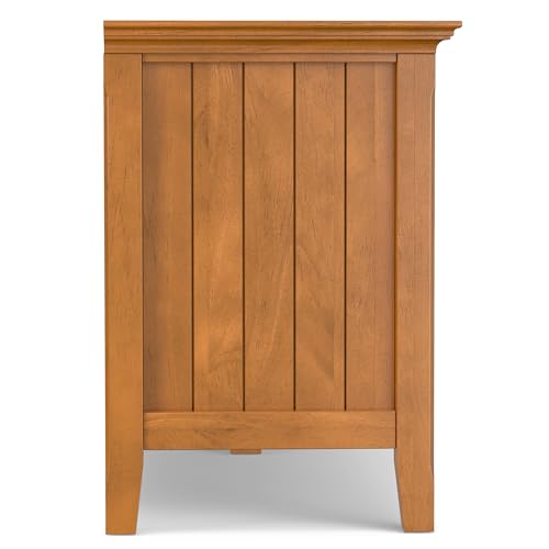 SIMPLIHOME Acadian TV Stand - 60 inch Wide Solid Wood Media Console in Light Golden Brown, Transitional Entertainment Center for Living Room for TVs up to 65 Inches with Glass Cabinets and Shelves - Image 14