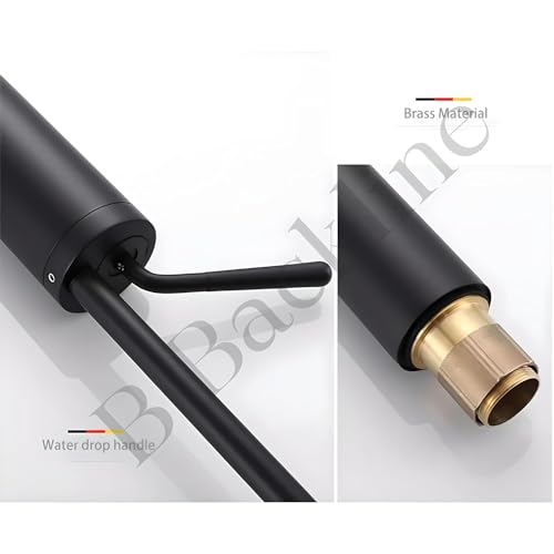 Image of B BACKLINE Brass Basin Mixer Tap Hot Cold | Wash Basin Mixer Faucet | Pillar Tap For Wash Basin | Tap For Bathroom & Livingroom (Black Matt)