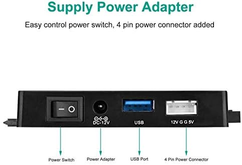 AGPTEK USB 3.0 to IDE/SATA Converter, Hard Drive Adapter with Power Switch for 2.5"/3.5" SATA/IDE SSD Hard Drive Disks & 5.25" CD/DVD Drives, Support 2TB, Include 12V 2A Power Adapter & USB 3.0 Cable