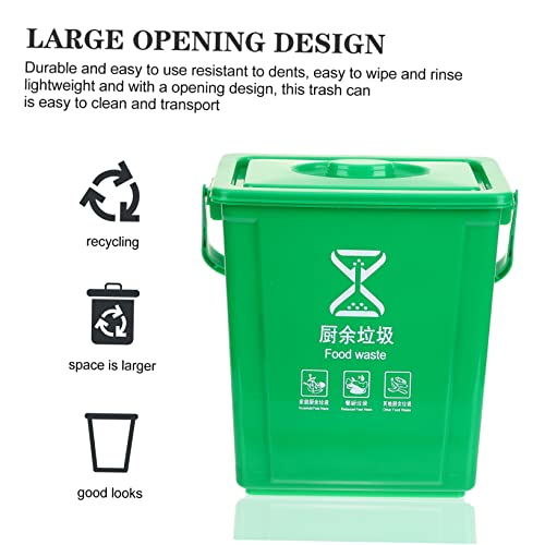 Caneca de Basura Cuadrada de Plástico 10L con Tapa y Asa miniatura 7