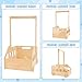 PineapplePapa Customized Wooden Baby Shower Crate Closet Gifts,Baby Shower Basket With Hanger Rack,Personalized New Baby Clothes Wood Boxes Basket with Rolling Wheels