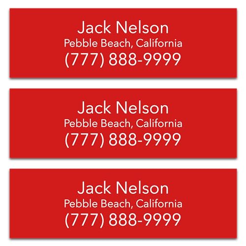 Red with White Text Labels
