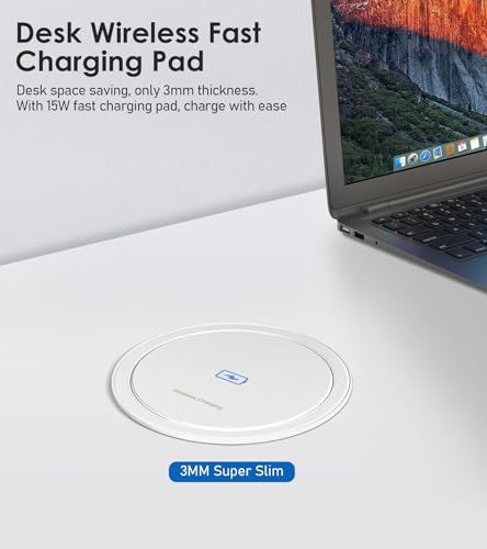 ANNQUAN 4.75" Pop Up Outlet with 65W USB-C,15W Wireless Charger,4 Outlets,3 USB Ports,Pop Up Countertop Receptacle Outlet for Home Office Kitchen - Image 5