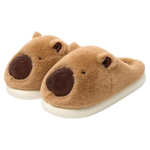 Divertidas Cálidas Zapatillas De Animales Capybara para Mujer, Lindas Y Acogedoras De Felpa, Novedosas
