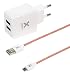 Produktbild Xtorm CX003 Xtorm Micro USB cable + AC Adapter (Silber-Rot, Nylon Mantel, 2.4A, 2xUSB)