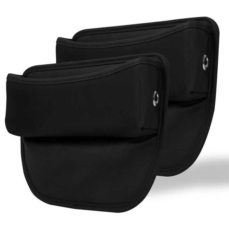 Car Seat Gap Filler Organizer, Premium Leather Storage Box Accessories for Car, Suvs, Trucks, Universal Fit (Black 2 Pack)