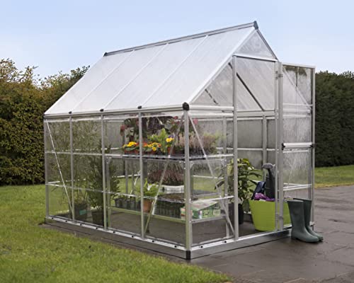 Palram - Canopia Hybrid 6' x 8' Greenhouse - Silver with Plant Hangers - Image 4
