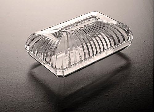 GracesDawn Facial Tissue Dispenser Box Cover Holder Modern Clear Acrylic Napkin Organizer for Bathroom, Kitchen and Office Room image 4