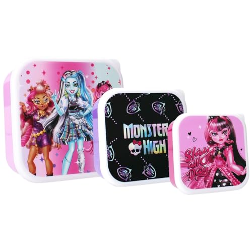 Vadobag Monster High Let S Eat! 3 Snackbox Porta Aperitivos De Plástico Con Tapa 3 En 1 Varios Tamaños 12 X 12 X 6 Cm 11 X 11 X 5 Cm 9 X 9 X 4 Cm Original Vadobag Monster High Let S Eat! 3 Snackbox Porta Aperitivos De Plástico Con Tapa 3 En 1 Varios Tamaños 12 X 12 X 6 Cm 11 X 11 X 5 Cm 9 X 9 X 4 Cm Original